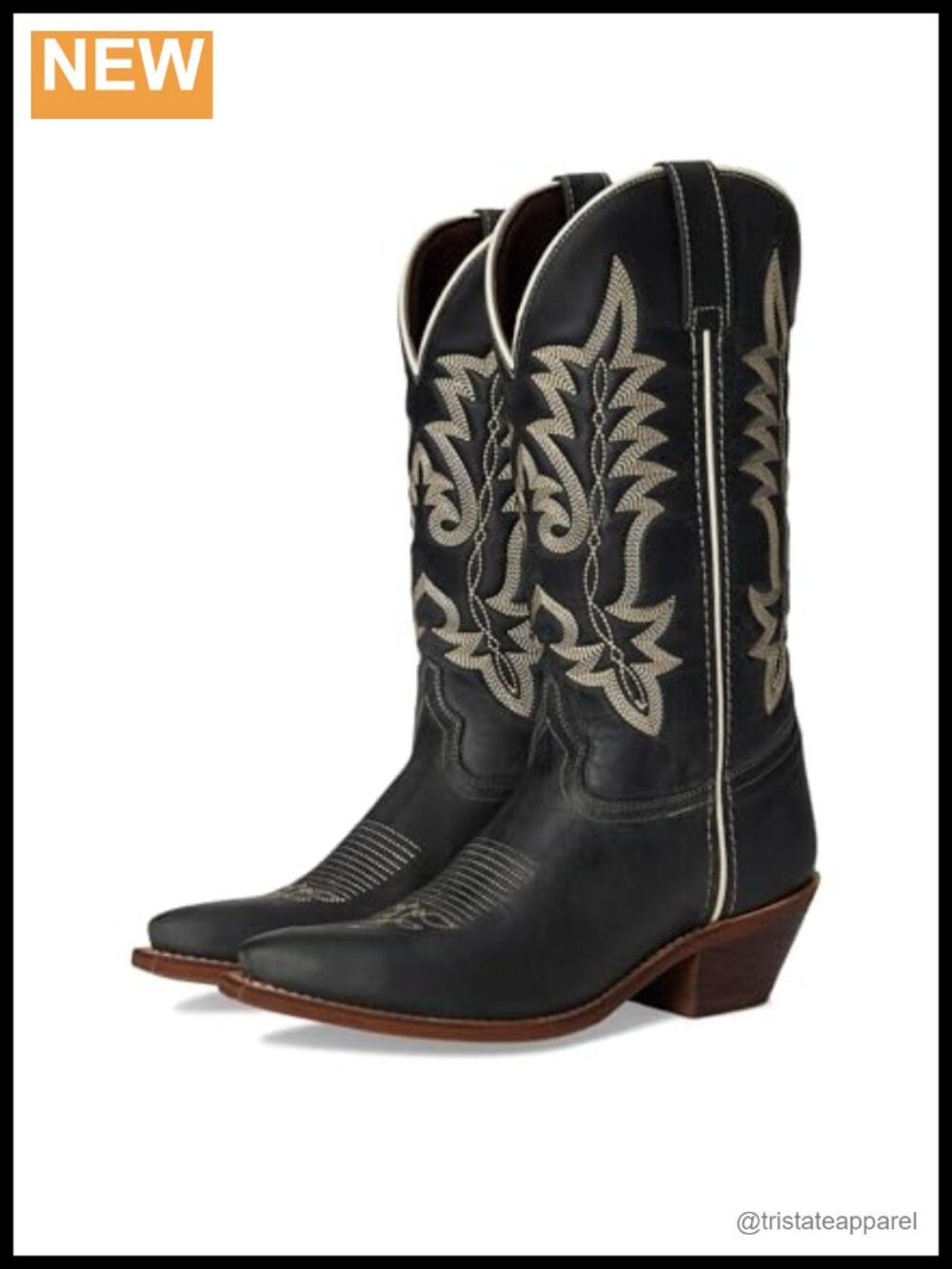 Laredo Carly Leather Snip Toe Pull On Mid Calf Western Boots